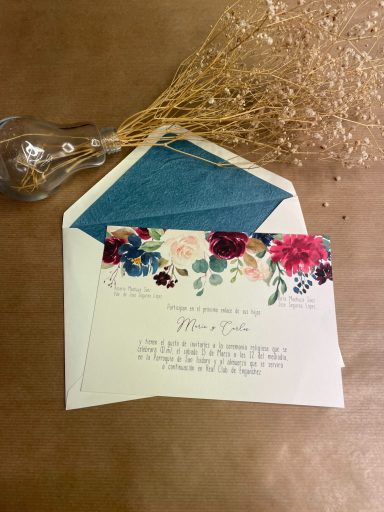 Invitación Formato Tarjetón sobre forrado texturizado